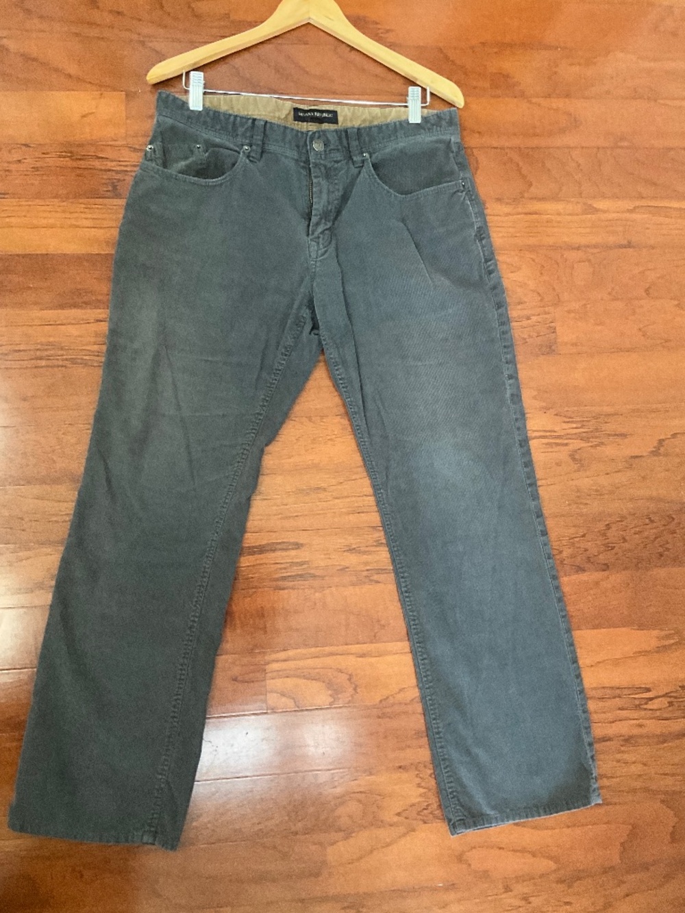 Banana Republic Gray fine corduroy pants, 33x30